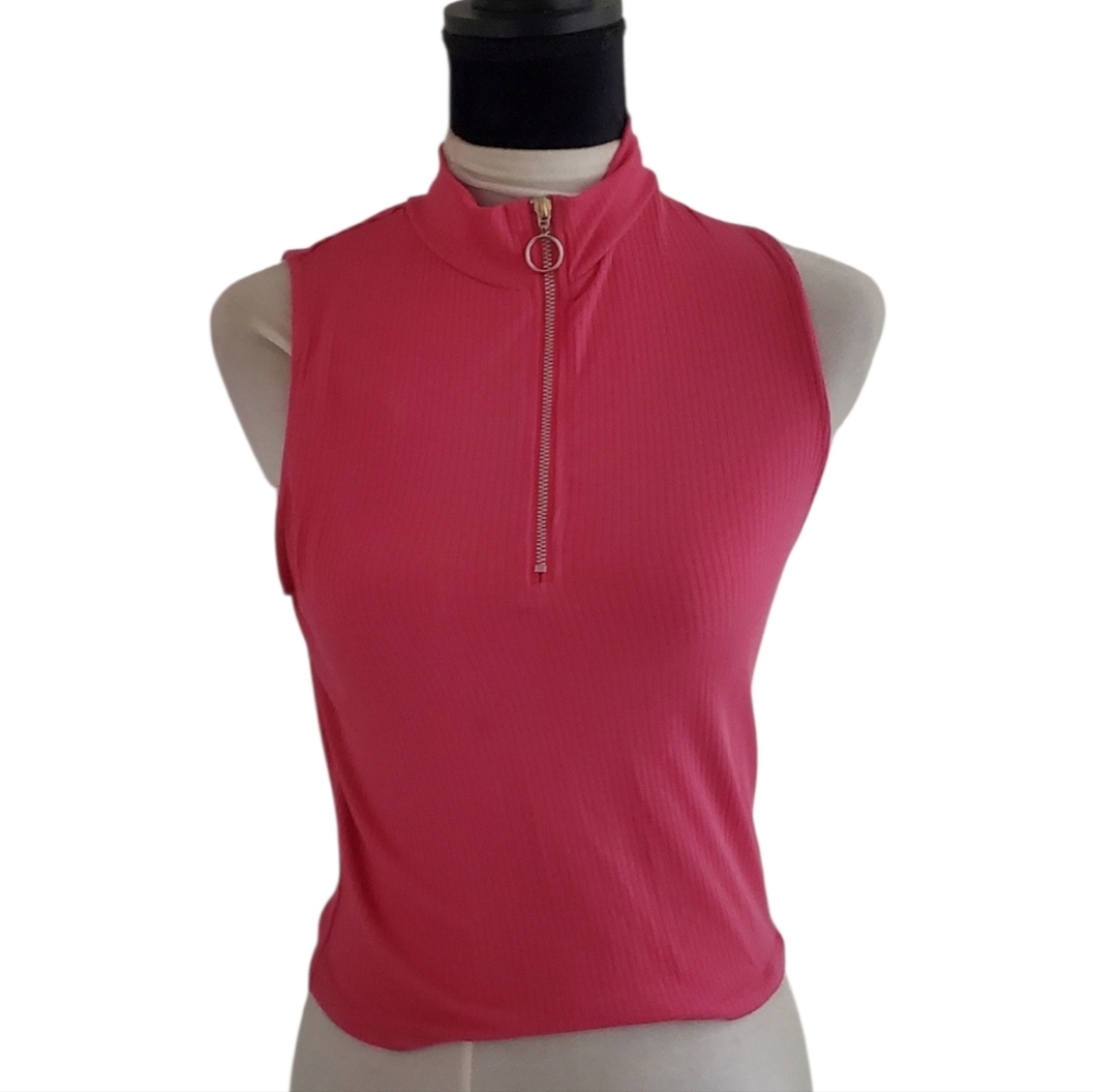 Ambiance Pink Zip-Up Tank Top